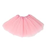  TüTü Tüllrock Retro Rockabilly Petticoat Unterrock Rock Kleid (Rosa, Einheitsgröße)