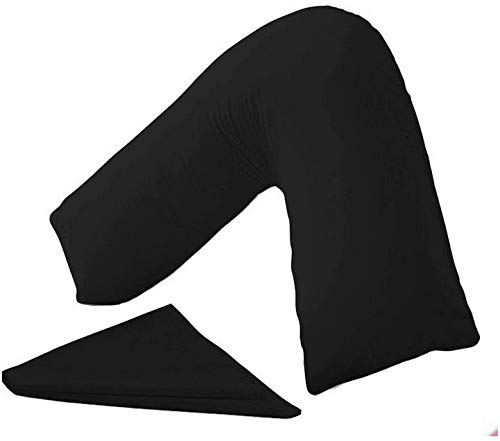 mTextile Almohada ortopédica en forma de V para lactancia, embarazo, espalda y cuello, con funda de...