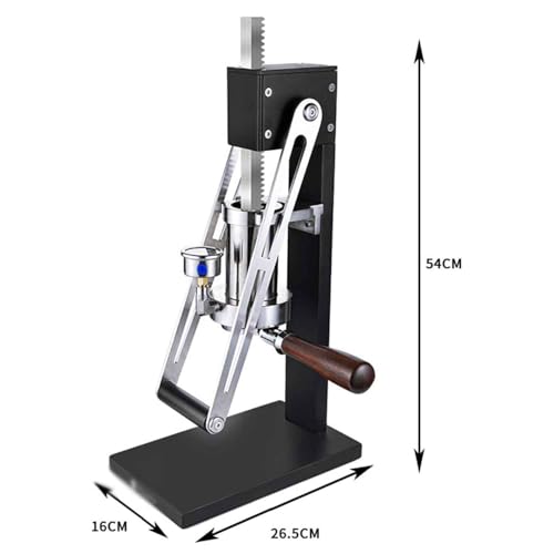 Espressomaschine mit manuellem Hebel, Espressopresse mit Öldruckanzeige, Kolbenkern und Vorheizfunktion, Espressomaschine, für Zuhause, im Freien, Camping (weiß)