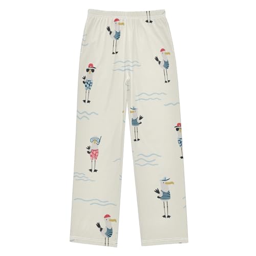 Cute Seagulls Boys Pants Boys Athletic Pants Long Pant for Boywith Pockets Wide-Leg Size 6-14Y