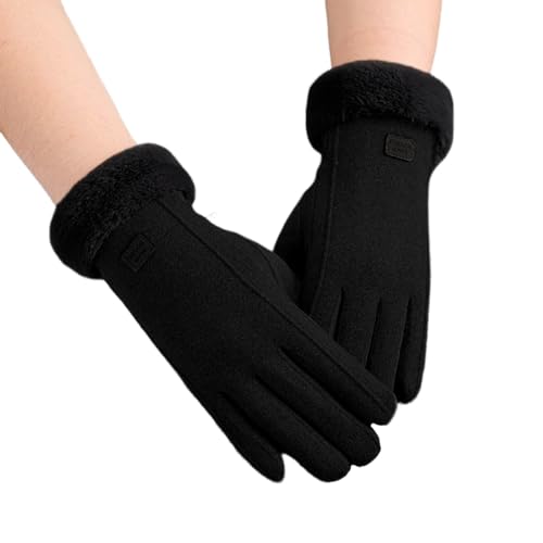 Image of Morices Women's Winter Gloves - Fleece Lined, Soft, Warm Thermal, Windproof Phone Gloves for Women - Daily Driving, Running, Cycling - Black