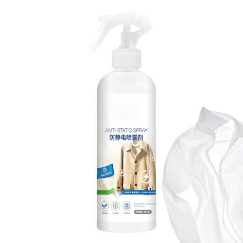 290 ml de solución anti -adhesivo: pulverización anti estática, neutralizador de electricidad estática | Ligera de cabello de cabello, prendas de asientos para el automóvil muebles, rociado de e