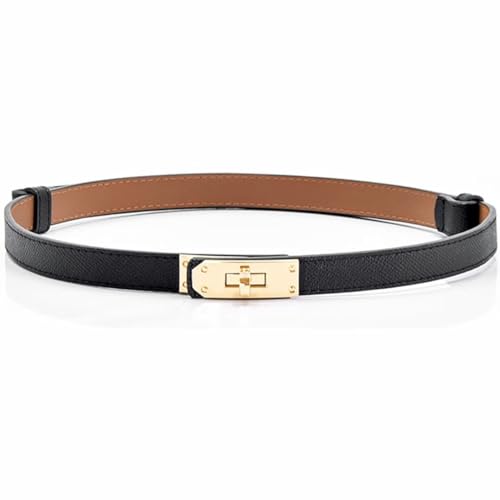 Women's 2-in-1 Genuine Leather Belts Adjustable Skinny Waist Belt for Dress Jeans & Coat