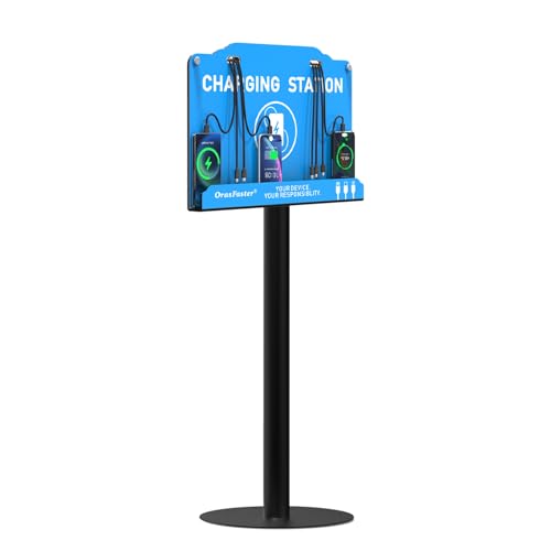 Orasfaster Floor Standing Cell Phone Charging Station Multi-Device Station with 8 Charger Ports Compatible with Smartphones Tablets Application for Schools, Office, Shopping Malls