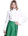 Mosocow Women Victorian Gothic Shirt Vintage Ruffle Long Sleeve Blouse Tops L White