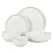 Gibson Home Rothernberg 40-Piece White Porcelain Dinnerware Set – Service for 8, Stackable Plates and Bowls, Durable Kitchen Dinner Set