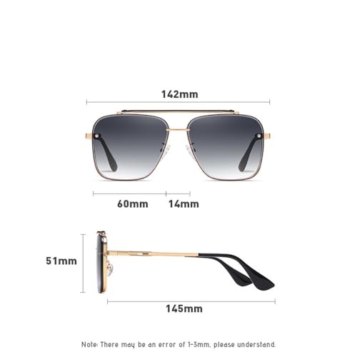 Lunettes de soleil dégradées pour hommes à grande monture en métal - 6