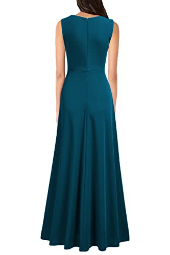 Image of MUSHARE Women's V Neck Sleeveless Split Formal Dress Cocktail Party Prom Long Dresses
