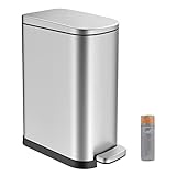 BETHEBEST 10 Liter/ 2.6 Gallon Small Trash Can with Lid,Slim Bathroom Trash Can with Removable Waste