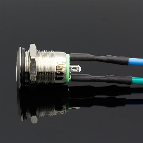 Interruptor de botón de metal 12mm con LED amarillo de 12V momentáneo 5