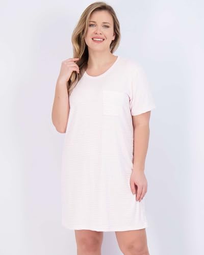 Image of Real Essentials 3 Pack: Women's Short Sleeve Nightgown Dress - Nightshirt Pajama Sleep Shirt Sleepwear (Available In Plus)