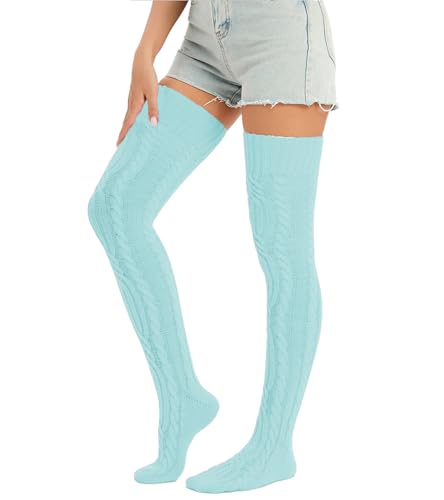 Image of Sexybody Women's Thigh High Socks Over the Knee Knit Socks, Winter Leg Warmers Stockings Knee High Tube Arctic Fleece