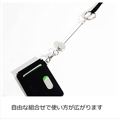 リールキーホルダー リール ストラップ ナスカン付 二重リング付 鍵 チェーン 強力 丈夫 ワイヤー 伸びる 3個 9枚目