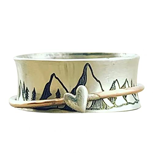 Retro Ring Einzelring, Style Ancient Color Separation Valley Goldring MOonlight Stone Schmuck, Frauen männlich Acrylharz Ring Sterne Fingerring Zeigefinger Set Damen Handschmuck (Nummer8) Cover