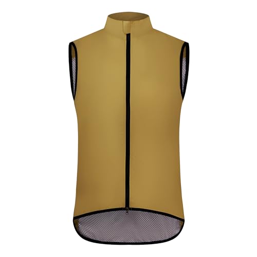 Coconut Ropamo Men's Cycling Vest Windproof Waterproof Cycling Gilet Sleeveless Bicycle Gilet Bike Vest Tops Ultralight (Yellow, Large)