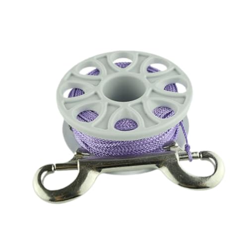 QSTDGVPW Finger Spool Dive Reel Smooth Deployment Nylon Line 98ft Scuba Diving Reel for Wreck Technical Diving Snorkeling Equipment, Violet Line