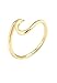Price comparison product image Elli Women's 925 Sterling Silver Gold Plated Waves Wave Beach Maritime Statement Blogger Trend Modern Ring, Size N