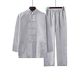 Artesanía superior: La elasticidad de toda la prenda garantiza una buena flexibilidad. El elegante escote chino, los botones de rana hechos a mano y los puños están llenos de estilo oriental, y el material es grueso, agradable para la piel y suave.