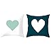 Beydodo Cojines Cama,2 Piezas Funda Cojin Decorativa,Corazón,Fundas de Cojin de 40 40 Funda para Cojines Blanco Azul