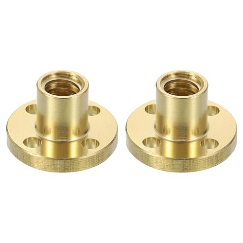 sourcing map 2Pcs Tr8x2 Lead Screw Brass Nut (2mm Pitch 1 Start 2mm Lead)