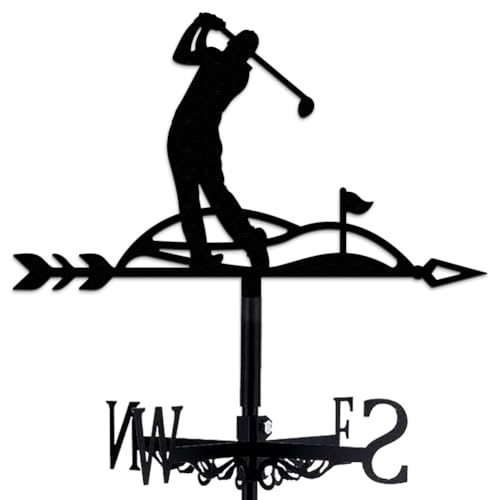 Girouette de golf en métal QHQQXN indicateur de direction de vent pour toit et extérieur