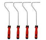 4er-Set Farbrollerbügel/-rahmen Quercos Soft Ø6 mm | Länge 40 cm | Verzinkter Stahl | Ergonomischer 2K-Softgriff | Für 10–12 cm Miniwalzen | Sparpack für Maler & DIY
