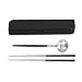 Couverts de Voyage, Couverts Portables de Petite Taille Baguettes faciles à Nettoyer pour Votre Propre Usage Quotidien Travail, école, Voyage(Noir et Argent)