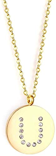 Preisvergleich Produktbild CKAWM Halskette Schmuck Frau Anhänger Goldkette Weibliche Halskette Edelstahl Schmuck Alphabet Anhänger Halskette