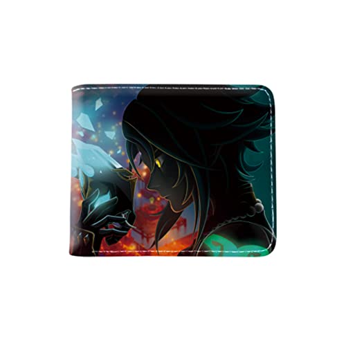 MOLVUS 1pc Genshin Impact Portefeuille à Deux Volets périphérique Impression Couleur Cuir Court 11,5 * 9,5 * 2 cm Portefeuille (style8)