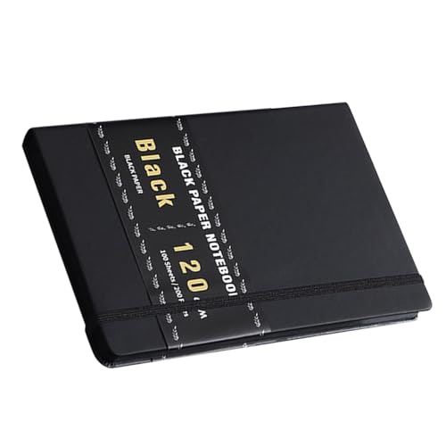 Cuaderno de papel negro A5 con elegante tapa dura vintage para proyectos artisticos exclusivos