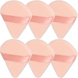 JOLY Powder Puff for Face Makeup Triangle Sponge Beauty Blender Puffs Stocking Stuffers for Loose Powder and Foundation (6Pcs Beige)