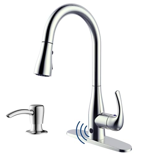 Bio Bidet Flow Touchless Kitchen Faucet with Pull Down Sprayer, Low Single Handle, Includes Soap...