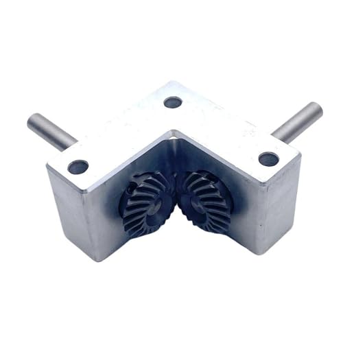 Gearbox 1M 20T Spiral Bevel Gear Commutator 1 to 1 Transmission Reducer Corner Device 90 Degree Reversing Gearbox Steering Direction(10mm Shaft)