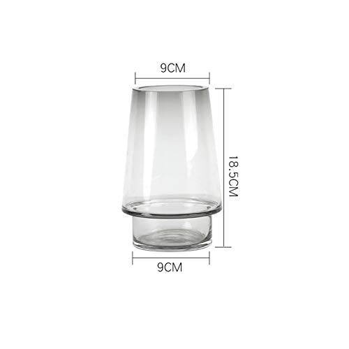 Helderglazen Vaas, Gedroogde Bloemen Tulpenvaas Keuken Café Eettafel Vaasdecoratie, Dikker Onbreekbare Vaas(Color:grijs,Size:9 * 9 * 18.5CM) - Afbeelding 3