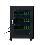 50-Slot Cell Phone Charging Locker Station with USB Ports, Deep 270mm, Sliding Doors - Perfect for Office, Home & Living Room - Black Charging Solution for All Devices
