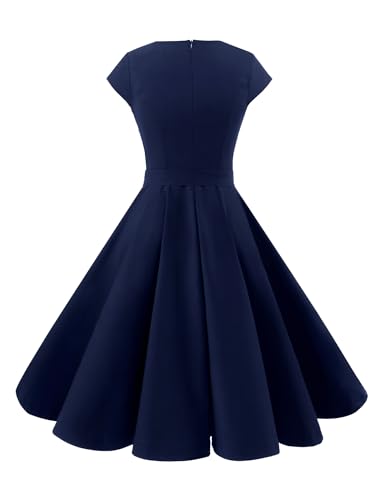 Image of Dressystar Women's Vintage 1950s A Line Cap Sleeve Cocktail Party Dress