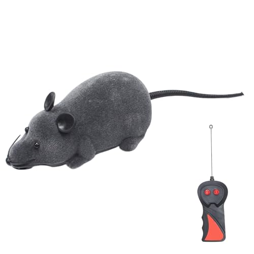 Giocattolo per cani telecomandato, Giocattolo per gatti con topo telecomandato Ratto di peluche realistico Alimentato a batteria Gatto interattivo con cacciavite per interni ed esterni, Giocattoli pe