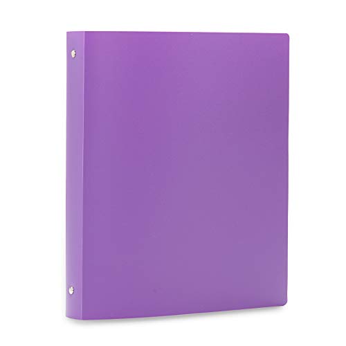 Blue Summit Supplies 3 Ring Plastic Binders, 1 Inch Light Flexible Plastic 3 Ring Binders, With Soft Cover And Pocket, Colored Blue, Green, And Purple Bendable Binders, Assorted Colors, 6-Pack #TOP2