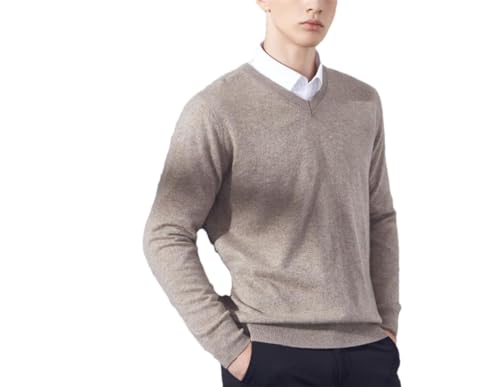 Men V Neck Sweaters Knitting Pullover Soft Male Solid Color Slimming Sweaters