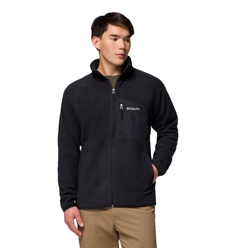 Columbia Mens Fast Trek Overlay Full Zip, Black, X-Large