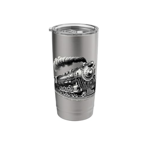 Steam Locomotive Train Vintage 1940s Style Engine Railroad Stainless Steel Insulated Tumbler
