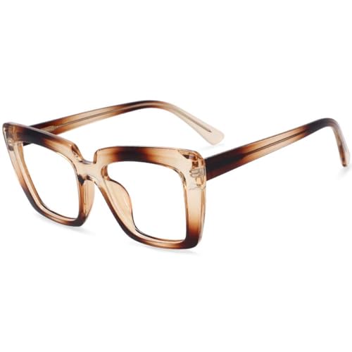Lunettes de soleil irisées à monture large de protection UV400