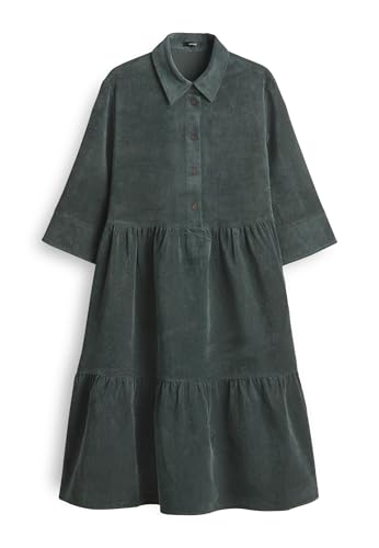 OPUS Damen Minikleid | WISPA Volantkleid aus Feincord deep Pine, 38