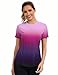 Avoogue Workout Tops for Women Breathable Athletic UPF50+ Sun Protection Shirts Summer Running Yoga Swim Outfits 2026(Gradient Purple,M)