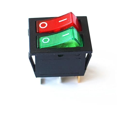 1 Uds KCD6 arrocera olla caliente calentador eléctrico calentador de aceite interruptor basculante con luz roja + verde 6 pines