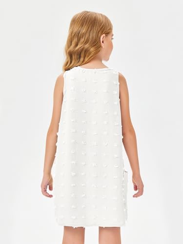 Image of Batermoon Girls Swim Cover Up V Neck Swiss Polka Dot Summer Beach Dress | Kids Cover-Ups, Sleeveless Vacation Swimwuits, Boho Cute Dresses with Pockets 4-14 Years