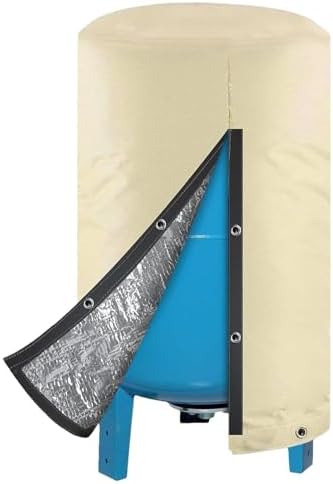 Weatherproof Insulated Well Pressure Tank Cover, Freeze Proof Outdoor Water Pump Protection,600D Heavy Duty Oxford Cloth Insulation Shield for Garden Backyard Lawn Patio Outside(16*34 inches)