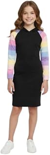 Polyester Hooded Style Bodycon Dress for Baby Girls | Girl's Above Knee Full Sleeves Dress | Regular Wear Dress Perfect fo... Price In India
