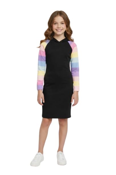Polyester Hooded Style Bodycon Dress for Baby Girls | Girl's Above Knee Full Sleeves Dress | Regular Wear Dress Perfect fo... - Review, Price and Buying Guide