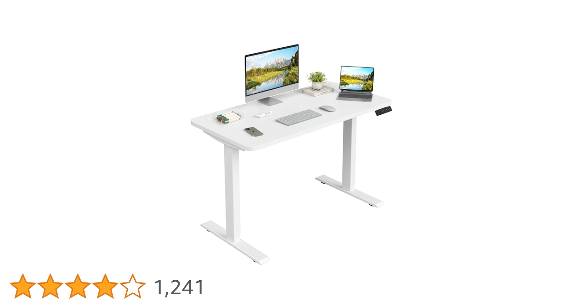 Amazon.co.jp: Sunon 電動昇降式デスク 2モーター付き 一枚板 幅
